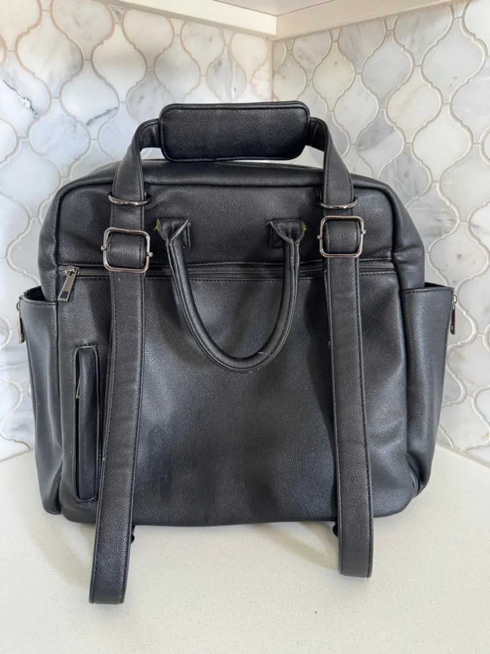 Black Ayla & Co Baby Diaper Backpack Tote